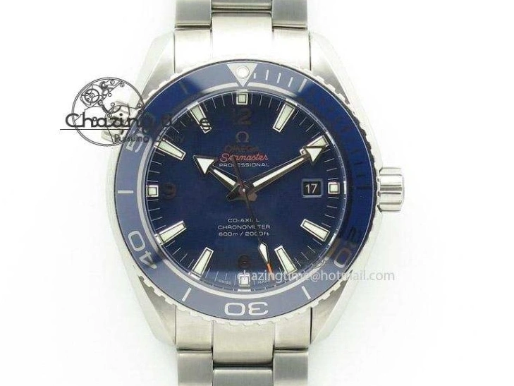 0513 Planet Ocean Master Chrono SS OM 1:1 Best Edition Black Dial On SS Bracelet A9900 V Fashionable 8113